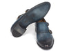 Paul Parkman Navy Double Monkstrap Shoes (ID#HT54-NAVY)