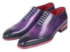 Paul Parkman Goodyear Welted Wholecut Oxfords Purple Hand-Painted (ID#044PRP)