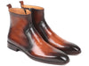 Paul Parkman Brown Burnished Side Zipper Boots (ID#BT486-BRW)