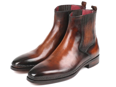 Paul Parkman Chelsea Boots Brown Burnished Leather (ID#BT57-BRW)
