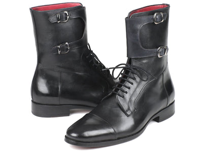 Paul Parkman Men's High Boots Black Calfskin (ID#F555-BLK)