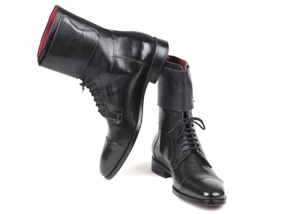 Paul Parkman Men's High Boots Black Calfskin (ID#F555-BLK)