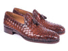 Paul Parkman Woven Leather Tassel Loafers Brown (ID#WVN88-BRW)