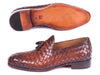 Paul Parkman Woven Leather Tassel Loafers Brown (ID#WVN88-BRW)