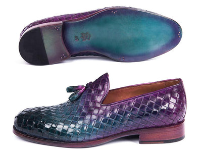 Paul Parkman Woven Leather Tassel Loafers Multicolor (ID#WVN88-MIX)