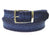 PAUL PARKMAN Men's Woven Leather Belt Navy (ID#B07-NAVY)